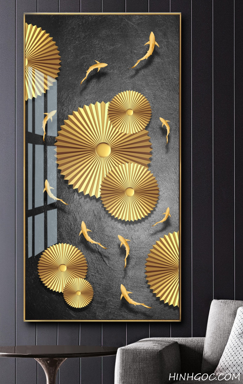 Modern style carp lotus painting file - HG1039