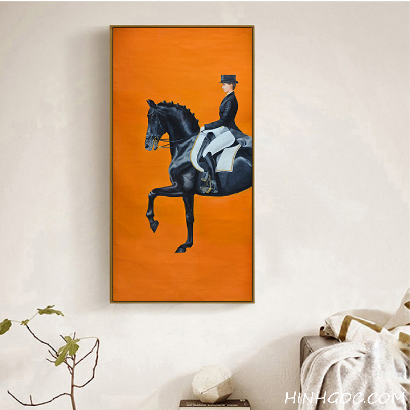 Classic European Horseback Queen Oil Painting File - HG1042