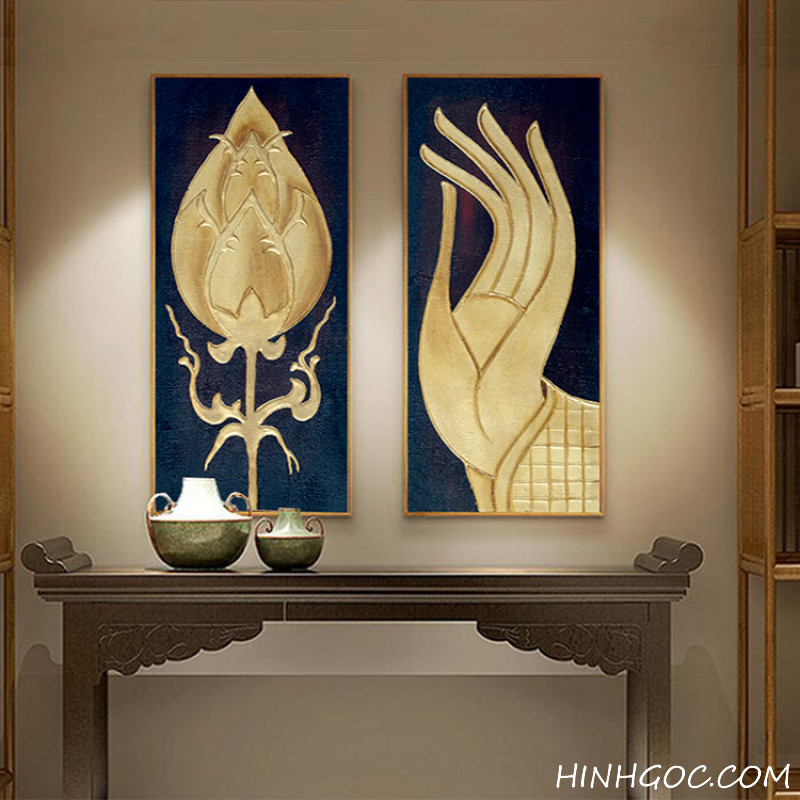 Buddha and Lotus Hand Painting File - HG330