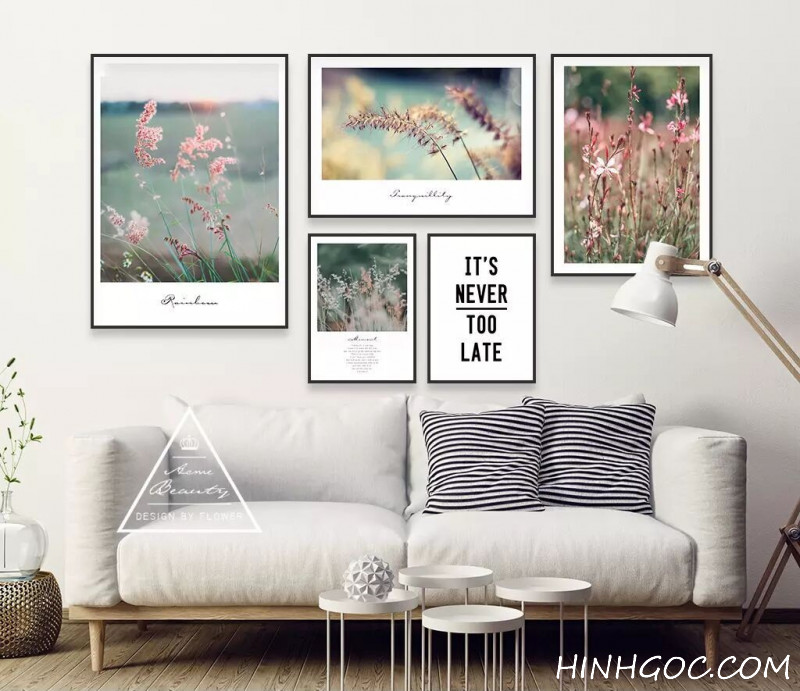 Picture file of 5 paintings combined with flowers and quotes - HG5008