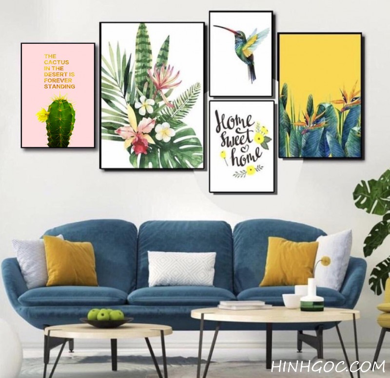 Picture file of 5 pictures combined with bird cactus flowers and quotes - HG511