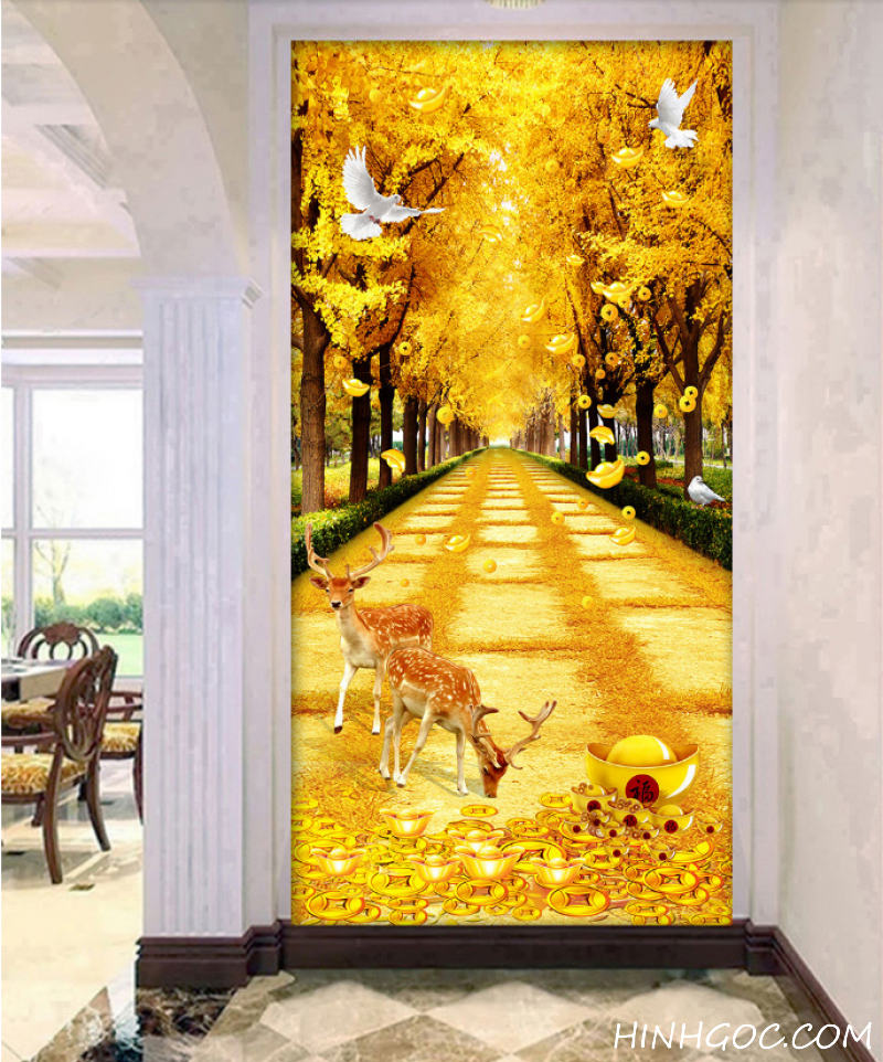 Deer and Gold Deer Landscape File - HG133