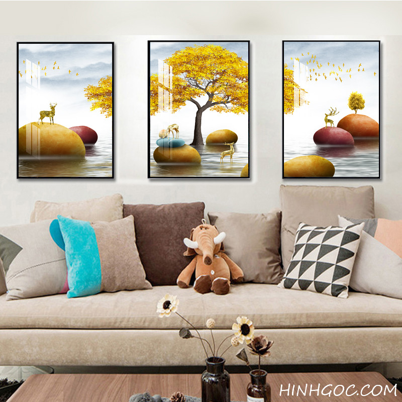 Deer modern landscape painting file - HG141