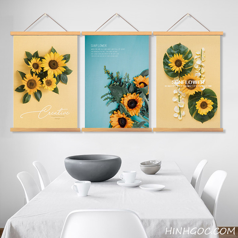 FIle painting set of 3 sunflowers - HG3013