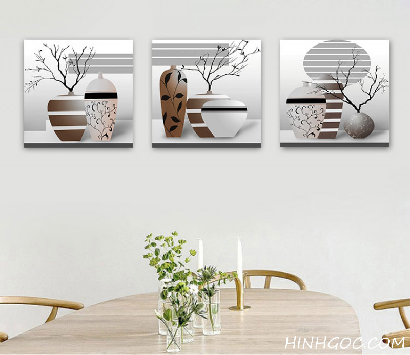 Painting file of 3 decorative vases - BH026