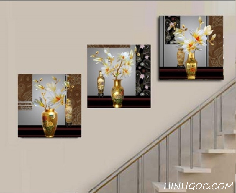 Three vases of orchid flowers - BH027