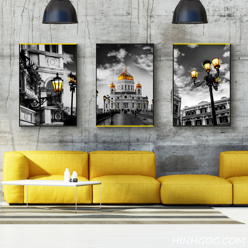 File of 3 paintings of Nordic architecture - HG3022