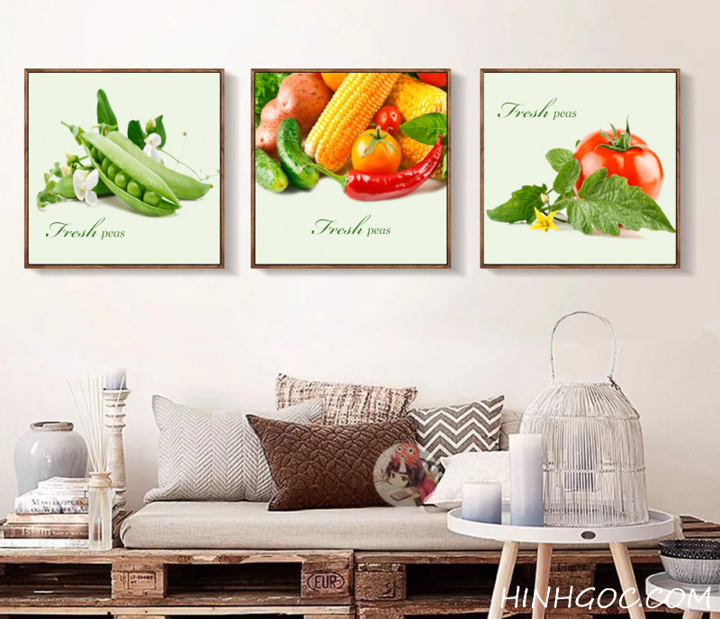 Picture file of 3 pictures of vegetables and fruits decorating the dining room - HG3024