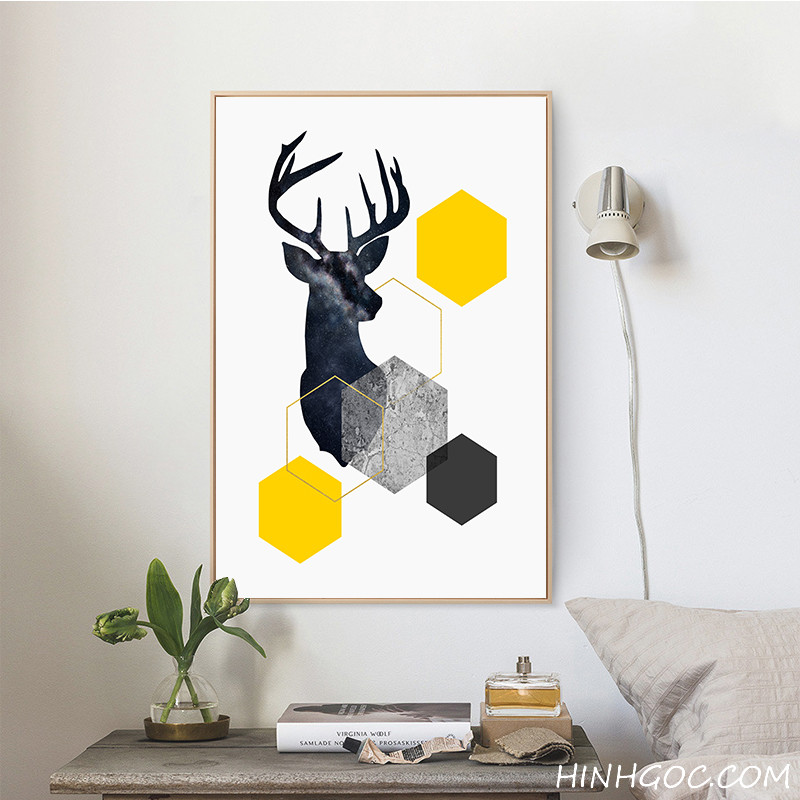 Picture file of 3 geometric abstracts and deer - HG3025