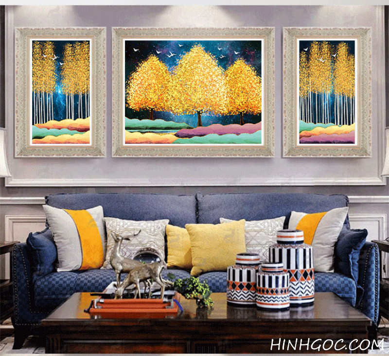 Oil Painting Landscape Art Yellow Leaf Forest File - HG3026