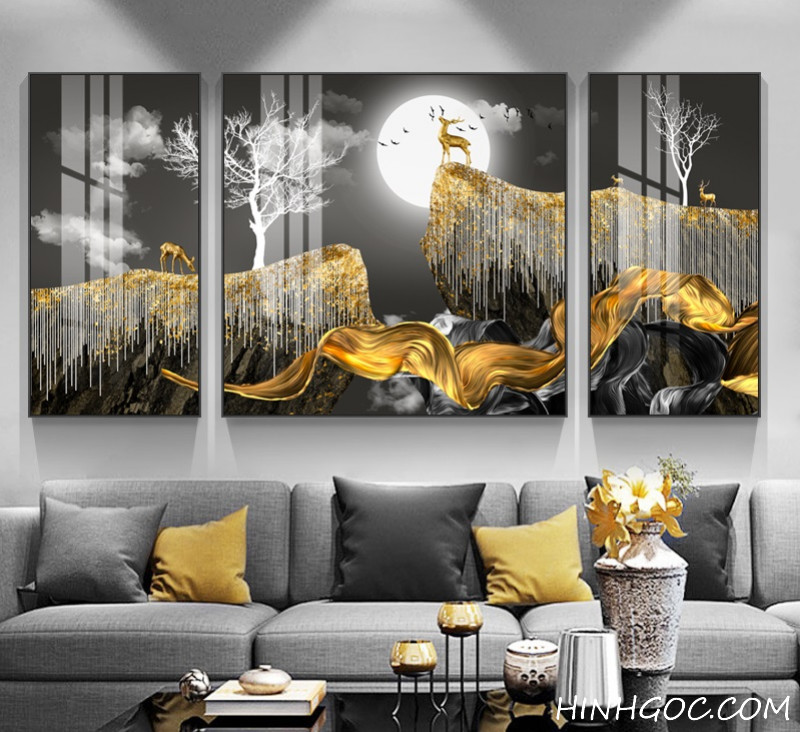 Modern Deer Abstract Landscape Painting File - HG169