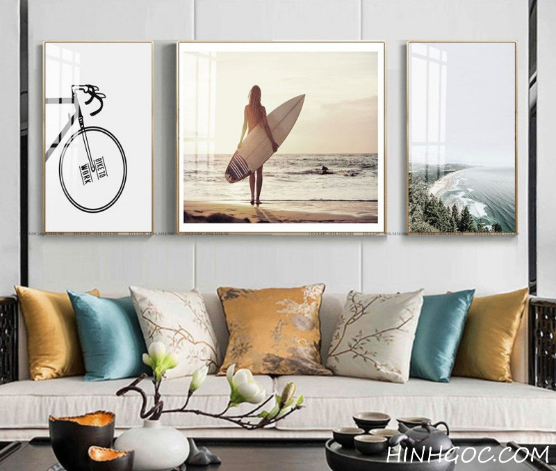 Picture file of 3 sea and bicycle landscapes - HG353