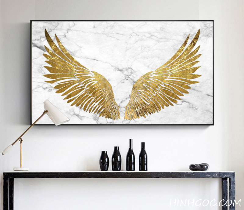 FIle for the golden angel wings with cloudy porcelain background - HG1072