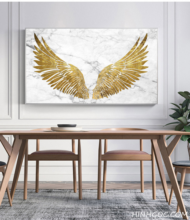 FIle for the golden angel wings with cloudy porcelain background - HG1072