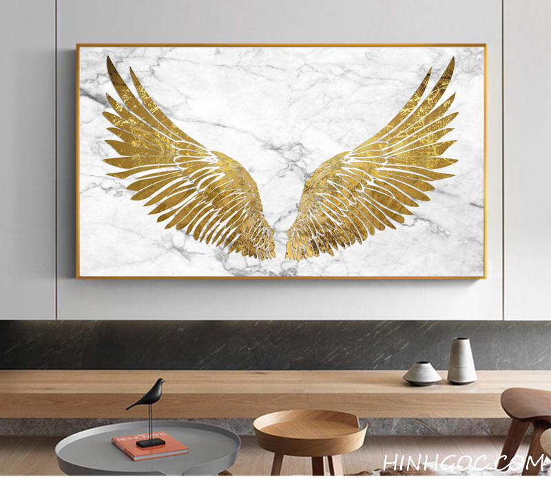 FIle for the golden angel wings with cloudy porcelain background - HG1072