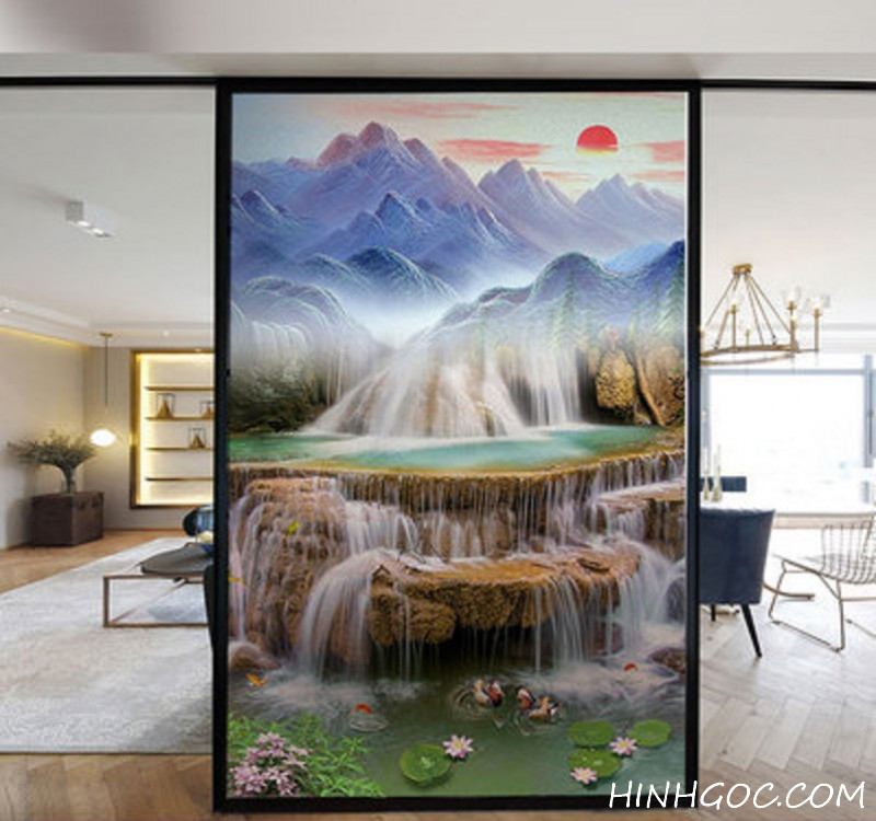 Waterfall feng shui painting file - HG173