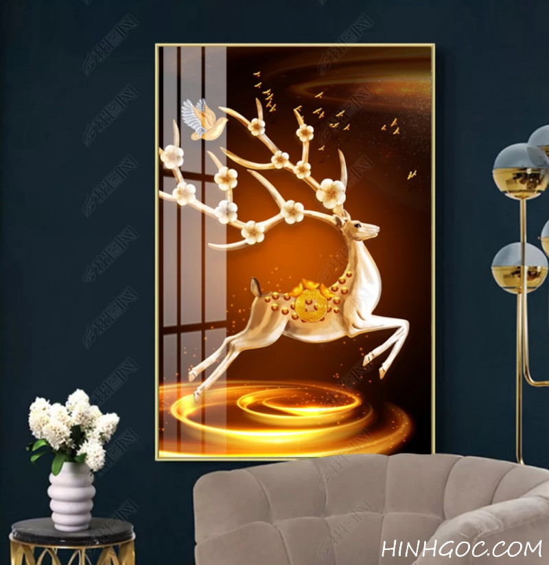 Deer and Tree of Fortune Painting File - HG355