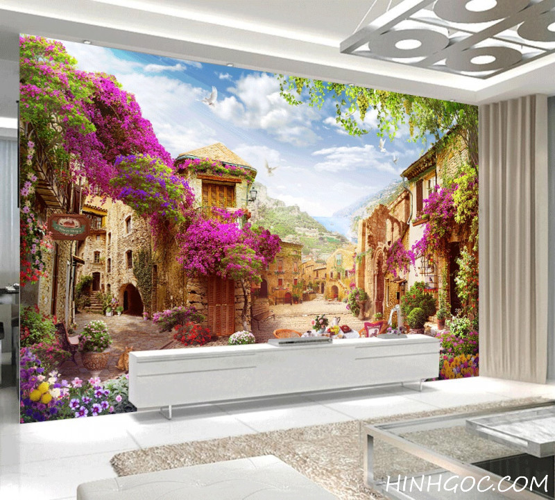 Classic Mediterranean landscape mural file - DT006