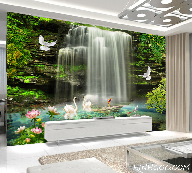 Landscape mural file of swan waterfall - DT012