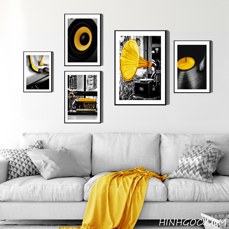 Picture file set 5 combined with Nordic black and yellow tone - HG5015