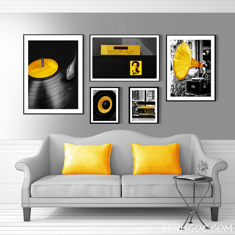 Picture file set 5 combined with Nordic black and yellow tone - HG5015