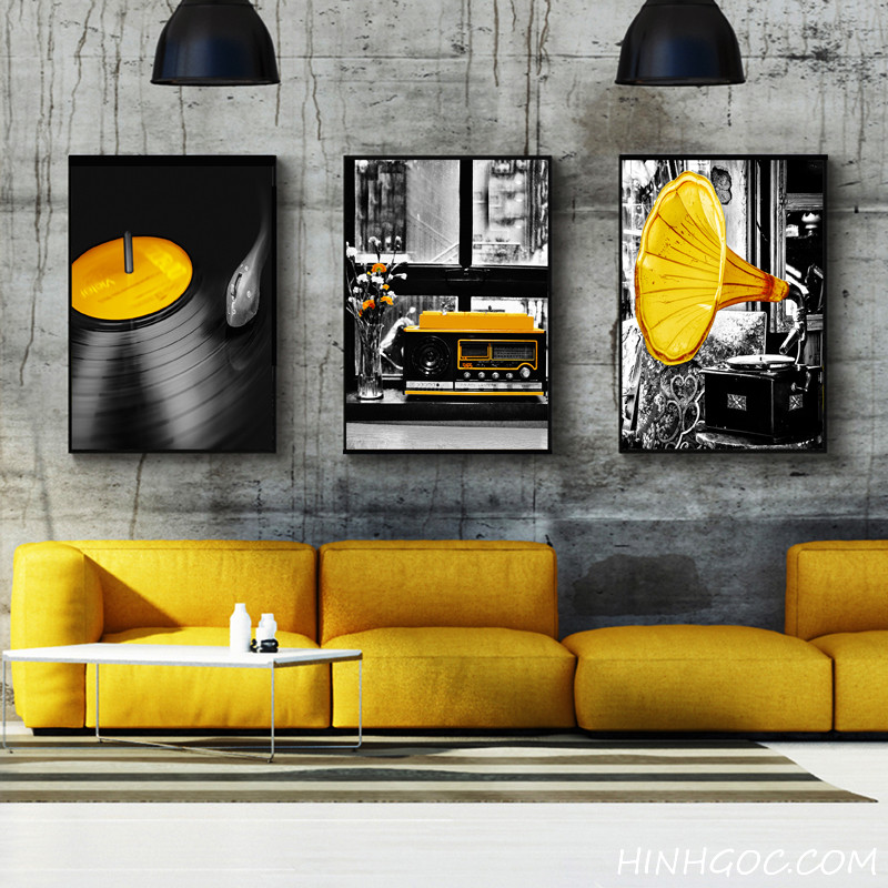 Picture file set 5 combined with Nordic black and yellow tone - HG5015