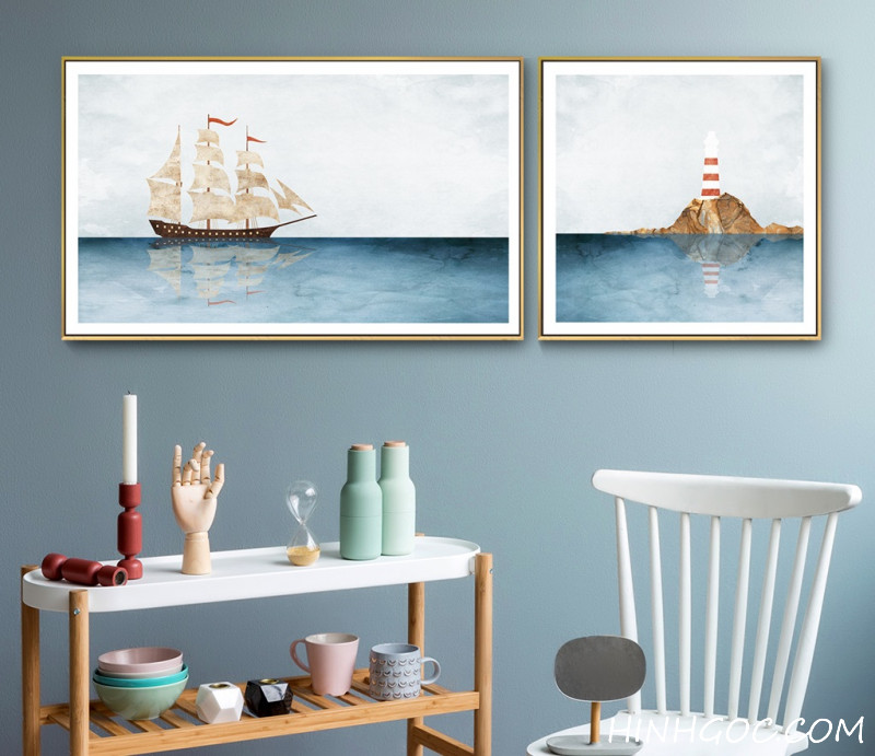 Sailboat painting file returned to the lighthouse - OP23487794