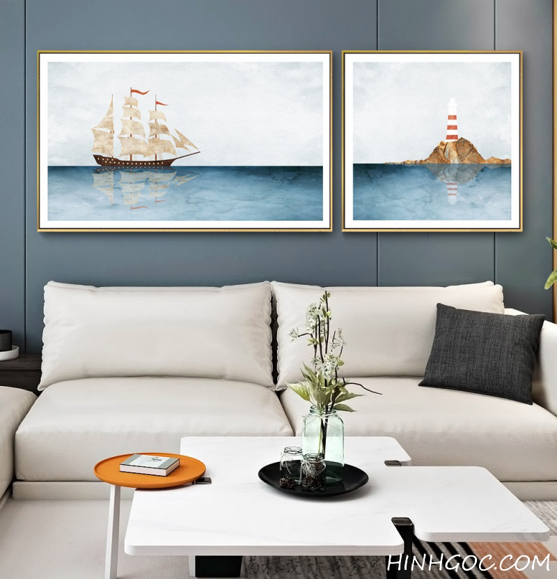 Sailboat painting file returned to the lighthouse - OP23487794