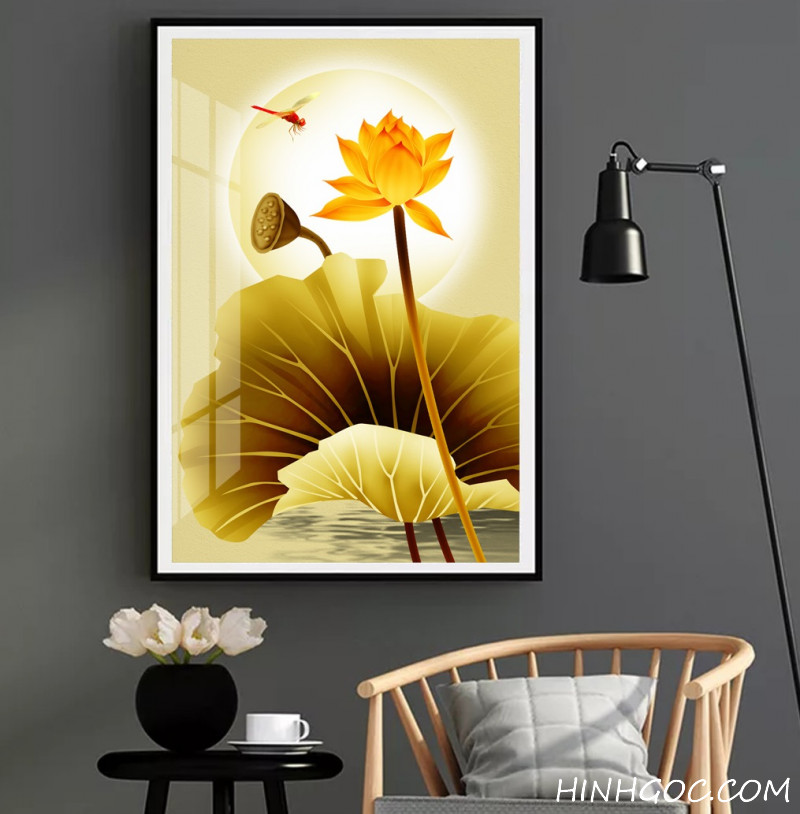 Golden lotus painting file - OP23823893