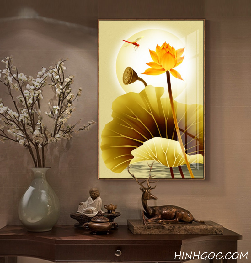 Golden lotus painting file - OP23823893