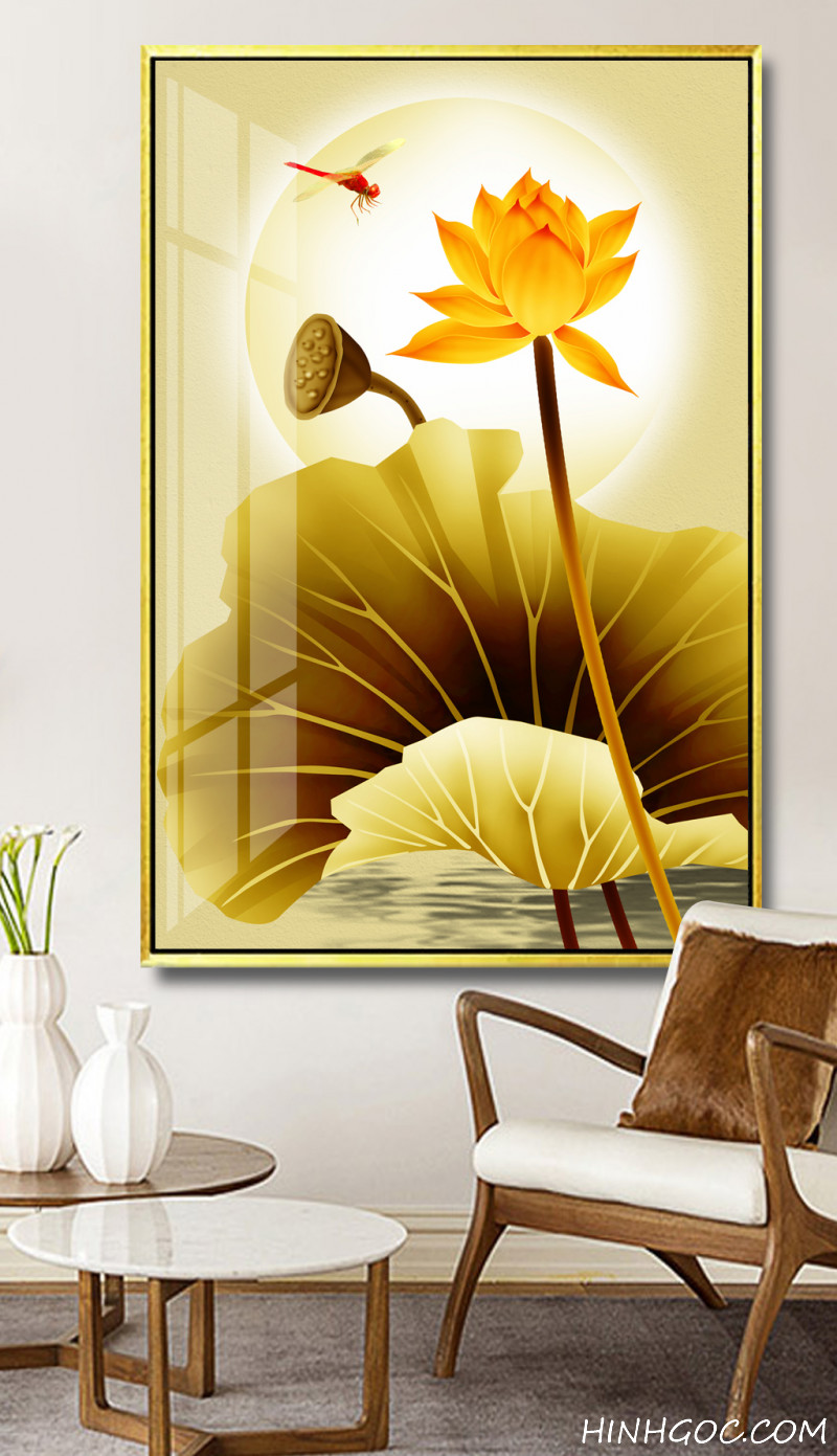 Golden lotus painting file - OP23823893