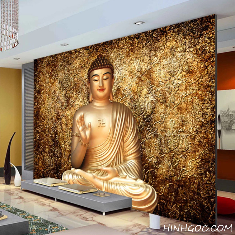 Thich Ca Mau ni gold Buddha painting file - OP14736814