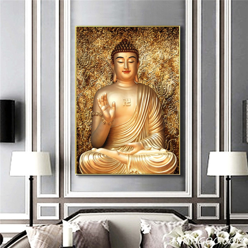 Thich Ca Mau ni gold Buddha painting file - OP14736814