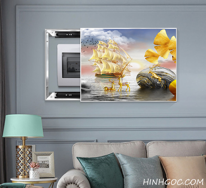 File of modern gold sail painting - TH0003