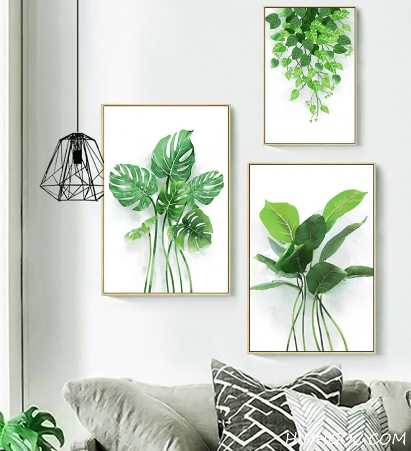 Hand-drawn tropical green leaf picture file - HL0001