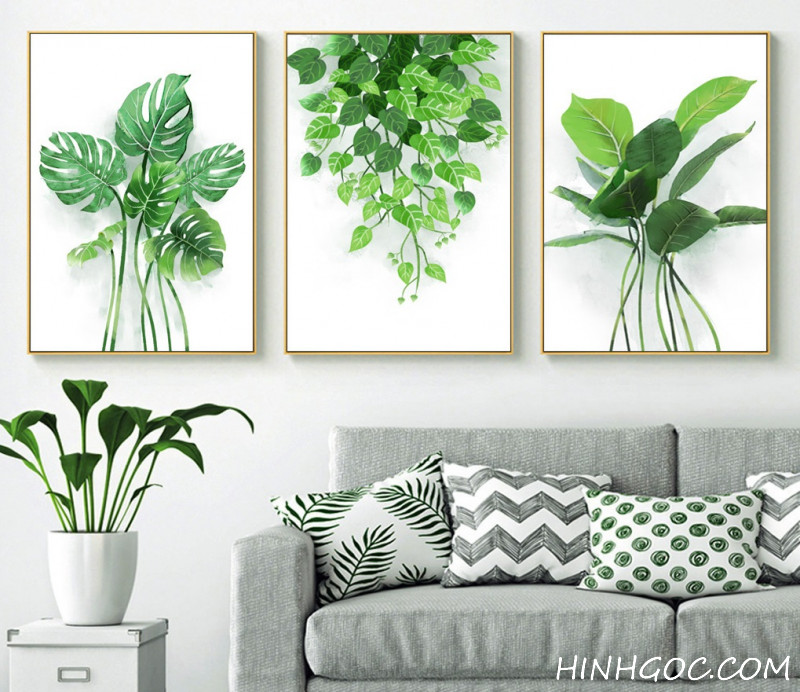 Hand-drawn tropical green leaf picture file - HL0001