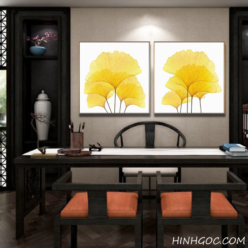 Yellow ginkgo leaf picture file - HL0002