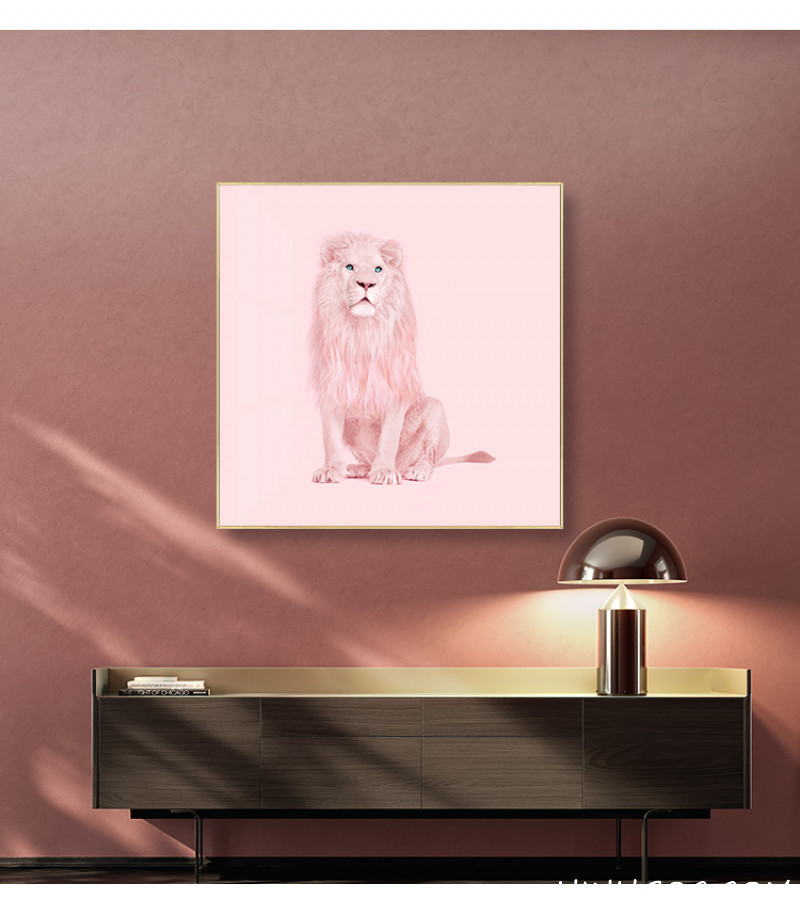 Hand-drawn pink lion painting file - DV0003