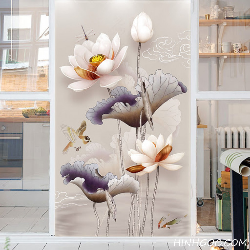 Hand-drawn lotus painting file - S0006