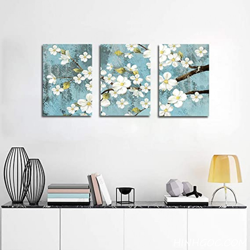 White flower branch oil painting file - OP17783830