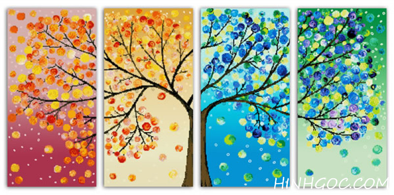 Abstract art file of 4-season tree - HG209