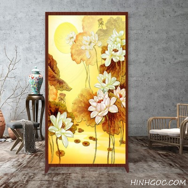 File of white lotus lake with yellow tones - S003