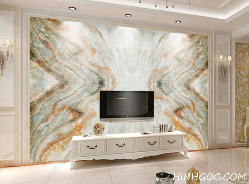 File of marble paintings decorating the wall background - OP16245344