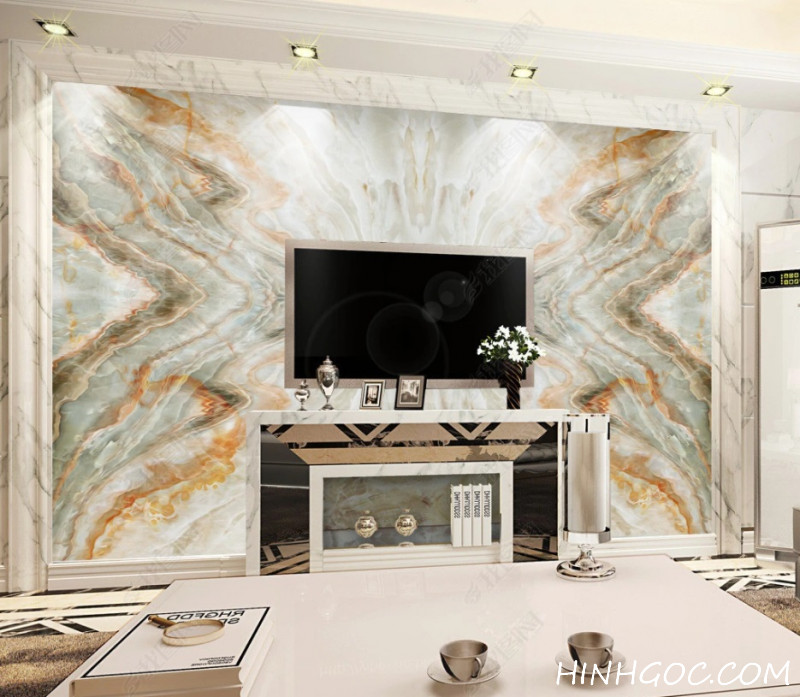 File of marble paintings decorating the wall background - OP16245344