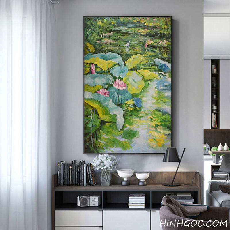 Lotus lake oil painting file - OP18342720