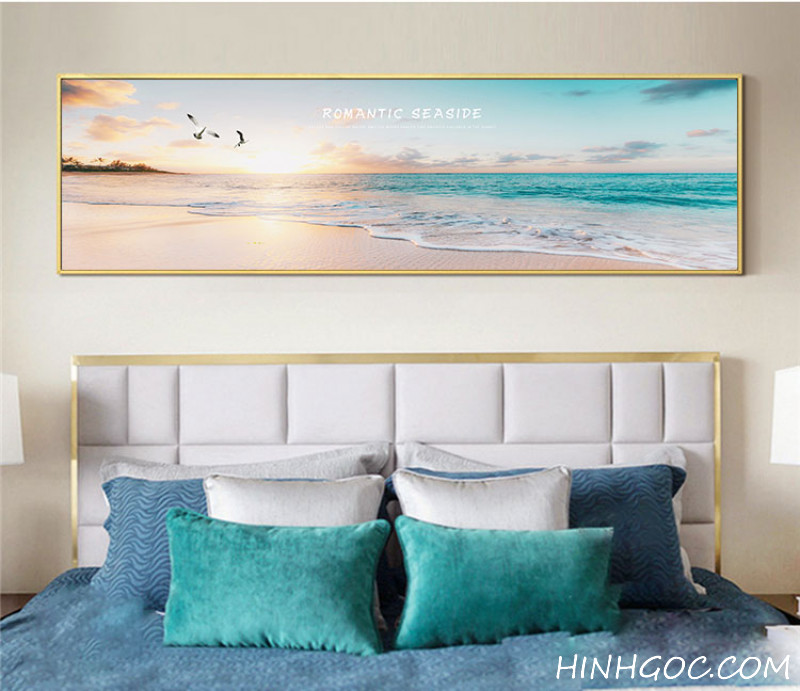 Sunrise landscape painting file on the beach decorating the bedroom - OP18528595