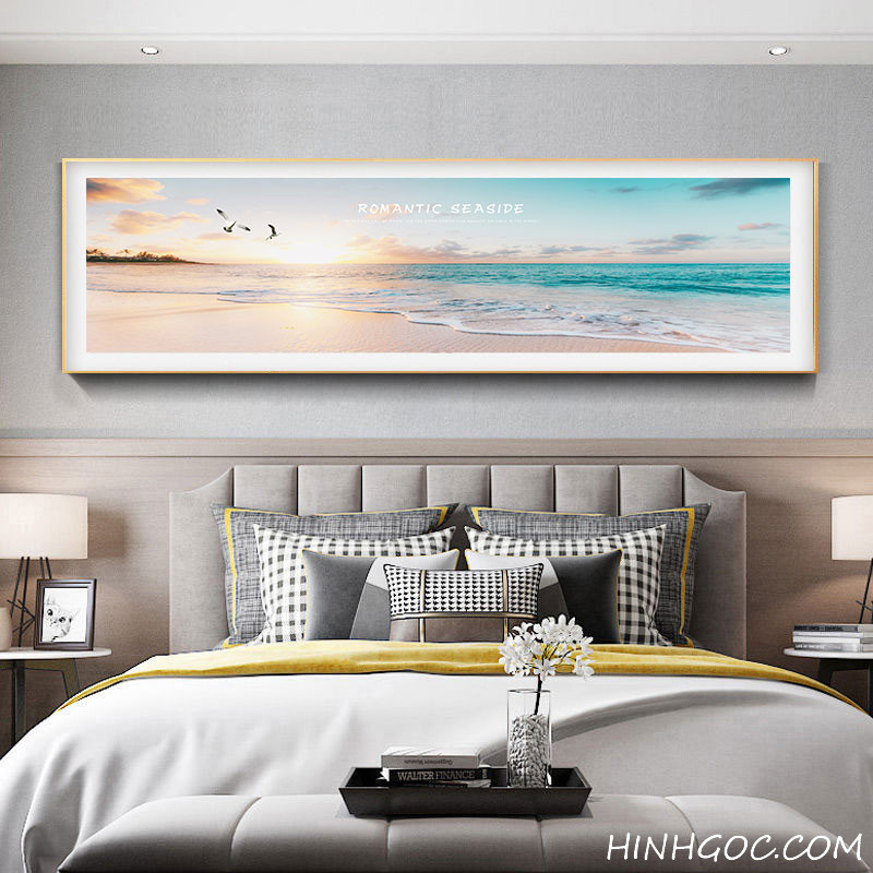 Sunrise landscape painting file on the beach decorating the bedroom - OP18528595