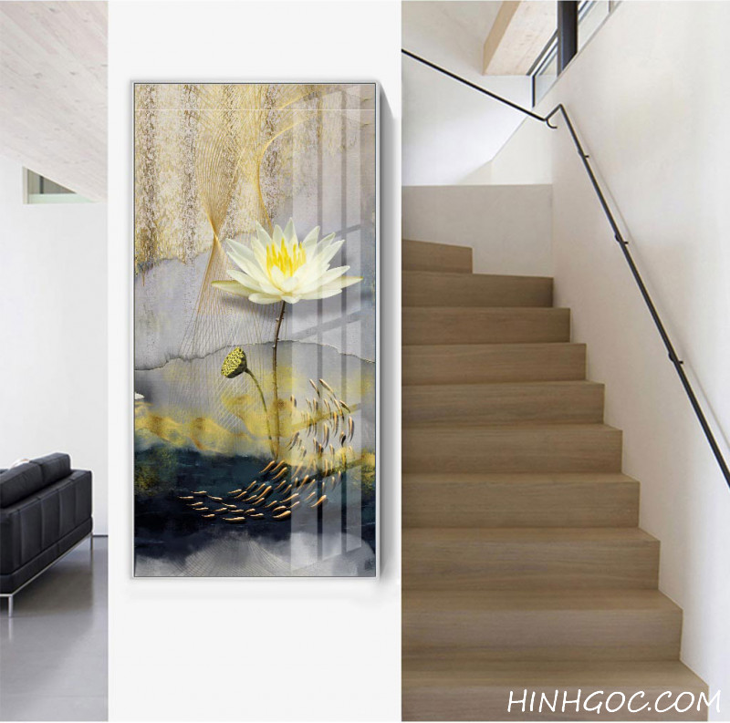 Abstract Lotus and Fish Painting File - OP19035593