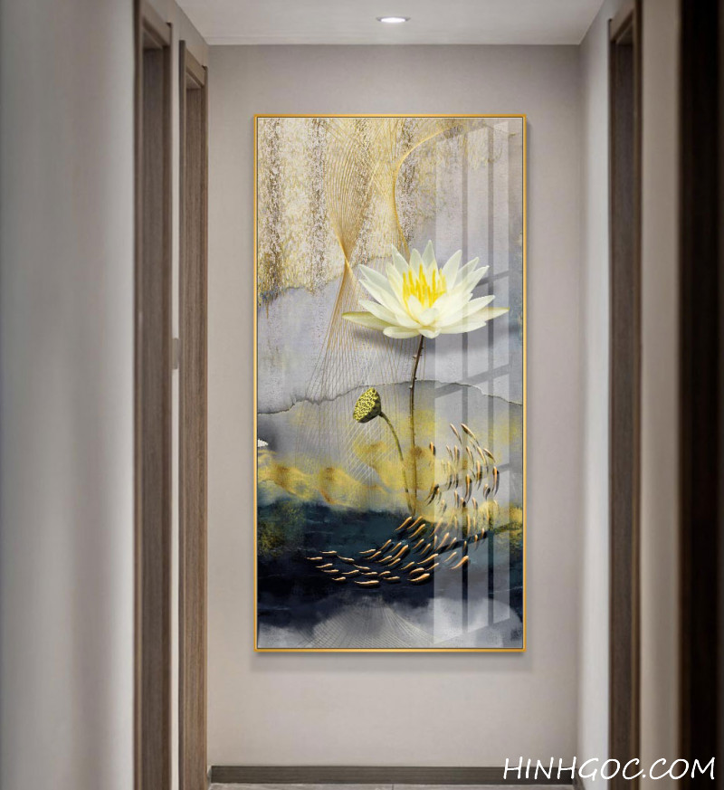 Abstract Lotus and Fish Painting File - OP19035593