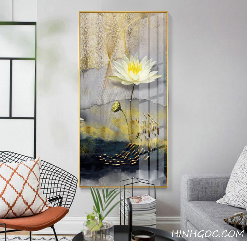 Abstract Lotus and Fish Painting File - OP19035593